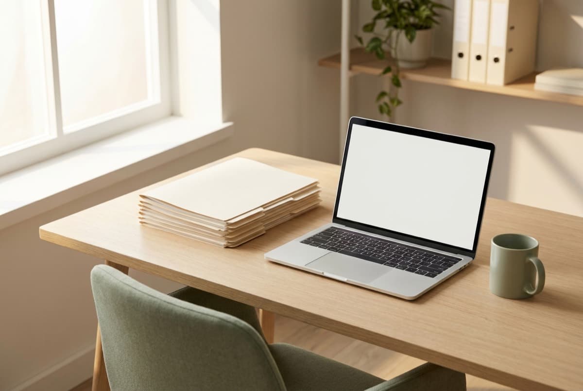 An accountant reviewing client compliance documents